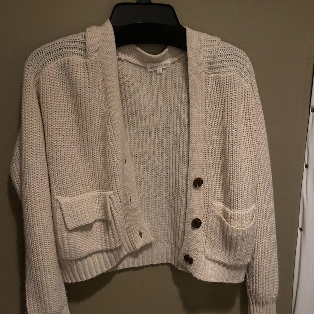 white cardigan